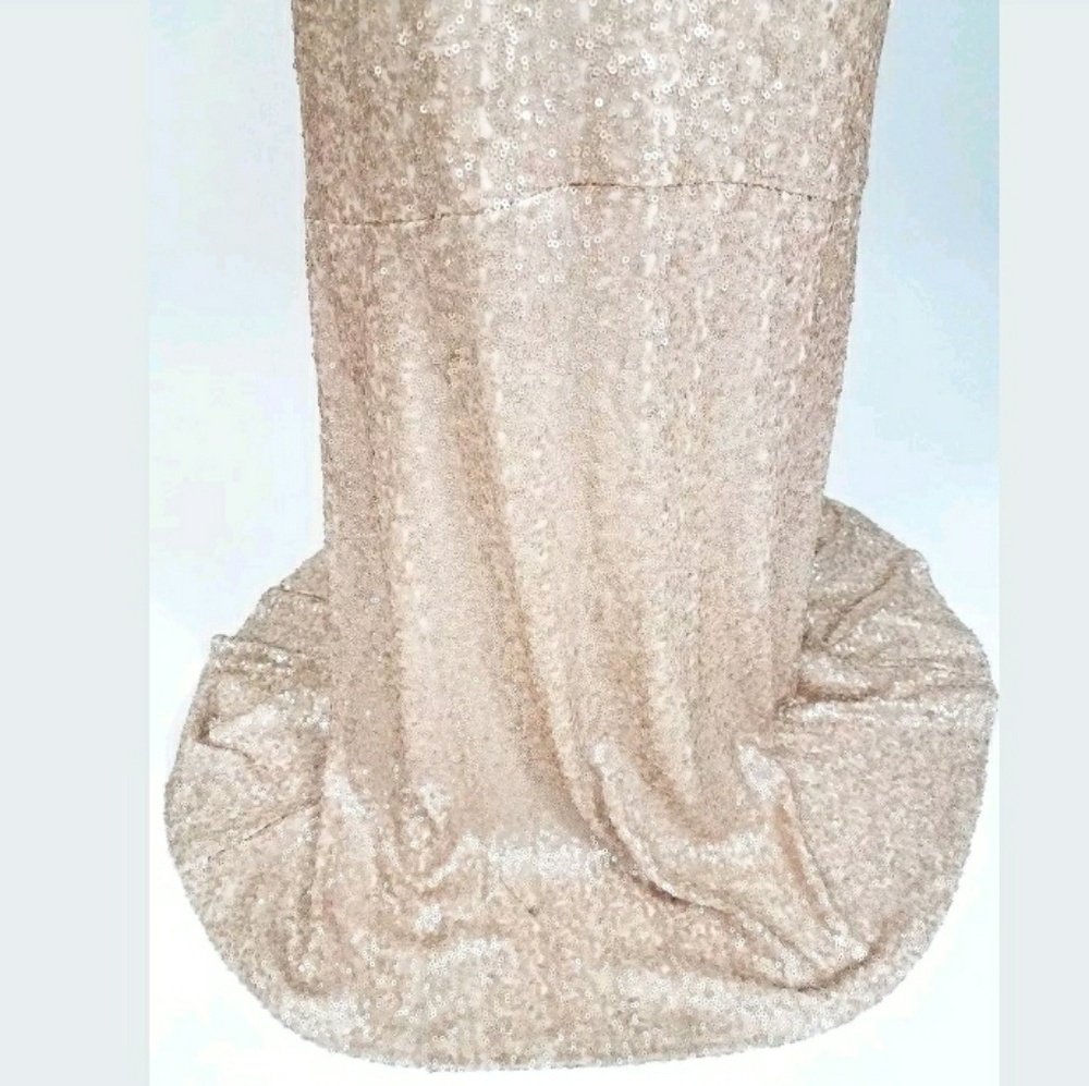 Nicole Miller New York sequin gown blush size 10 - Picture 3 of 8